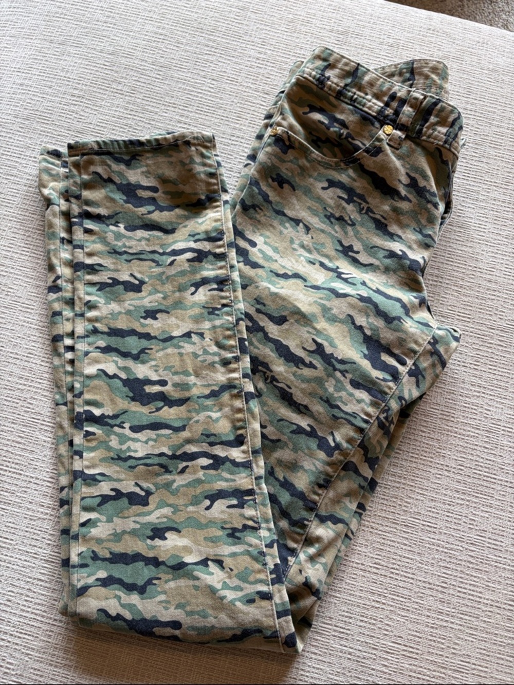 Tory Burch super skinny camo jean